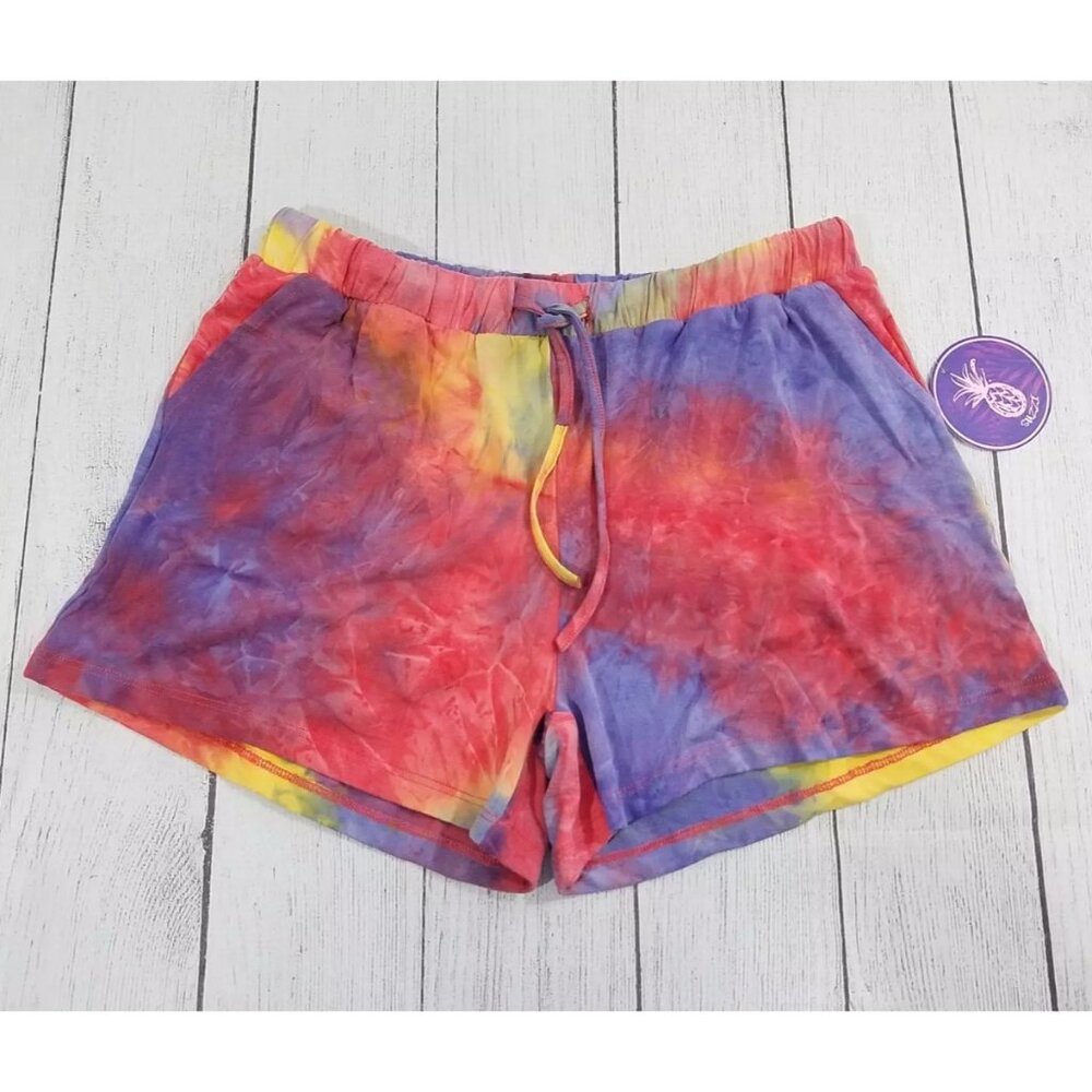 Suzzi Tie-Dye Drawstring Shorts Womens Size Large